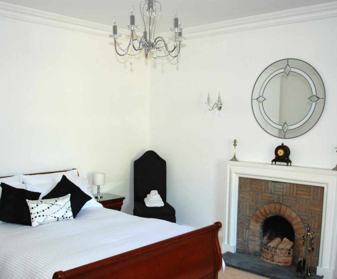 \'Sleigh\' bedroom. The bedrooms are large and comfortable rooms.