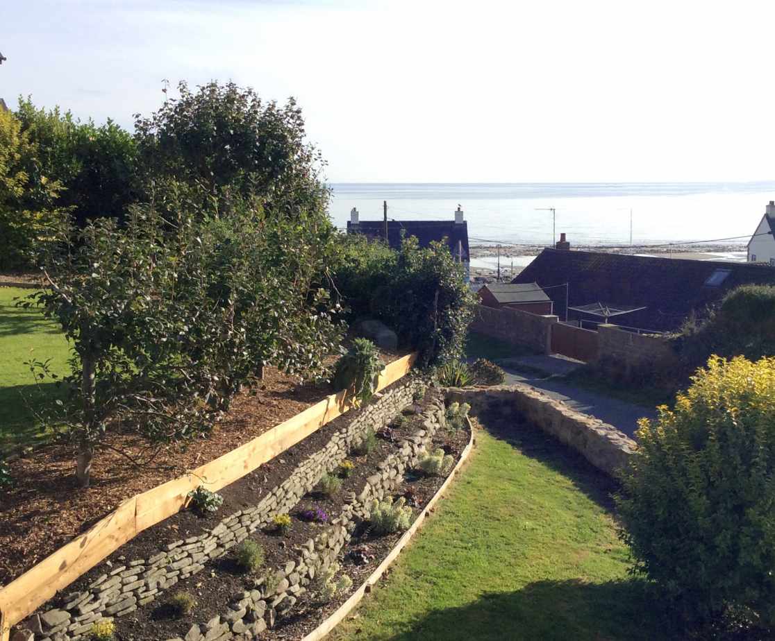 View of the garden and out to sea from Mead House