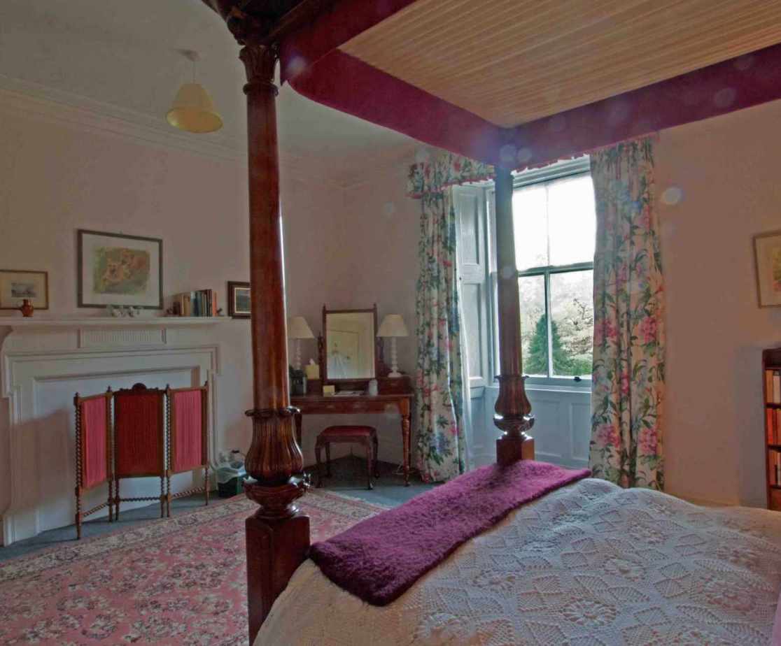 Barty\'s room has a 4-poster bed and garden views