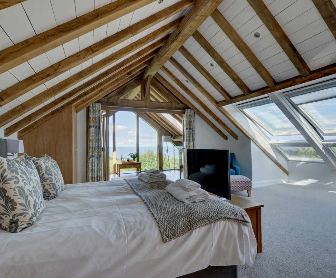 The master bedroom with amazing views, ensuite bathroom and sitting room!