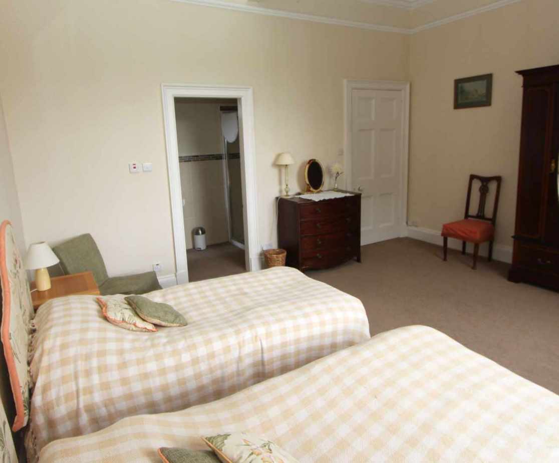 This is the \'Wing en-suite\' with twin beds and en-suite shower