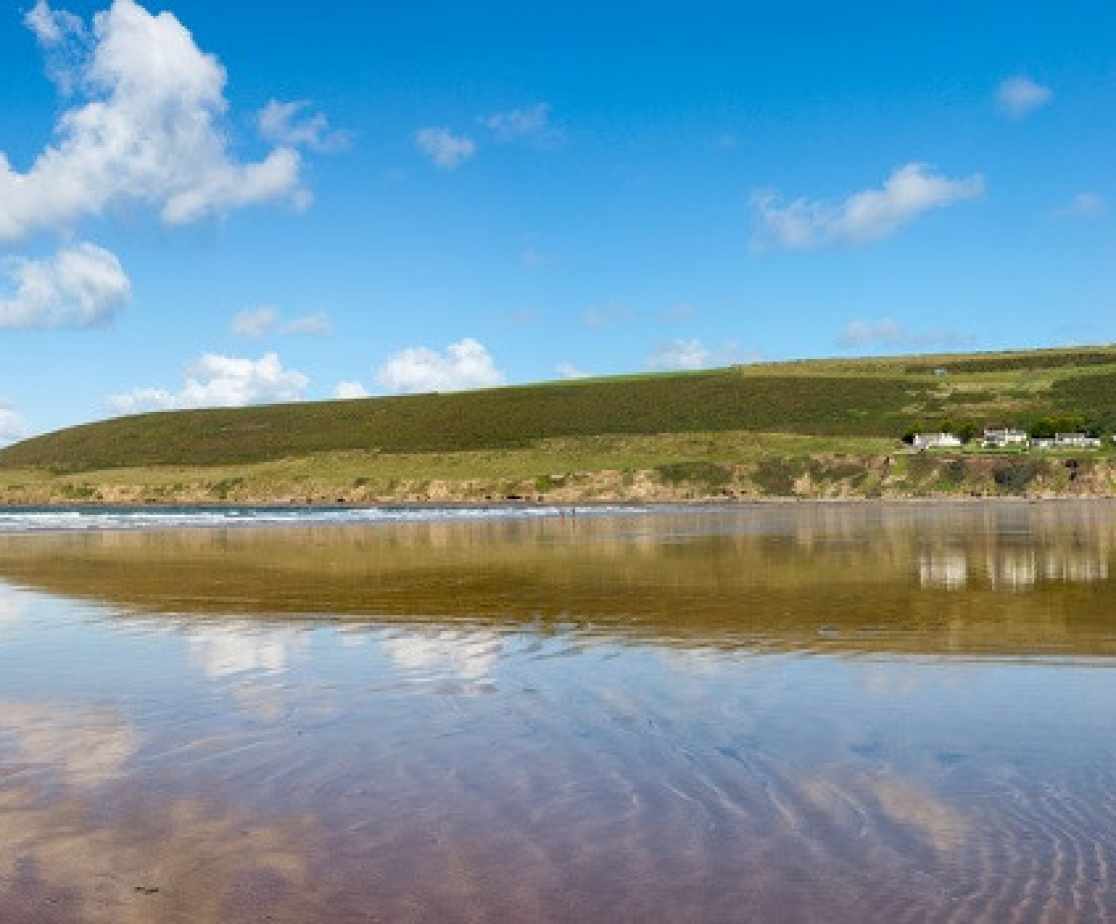 Panoramic View of Saunton Sands beach, just a 20 minute drive away