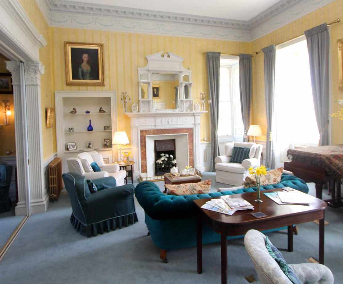 The drawing room offers a formal living space