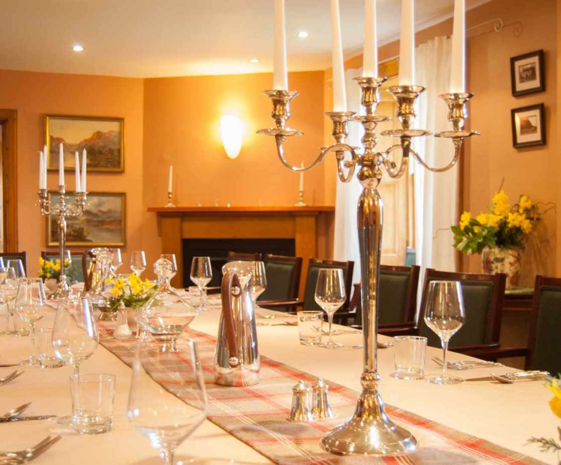 The formal dining room is a great space for entertaining the group