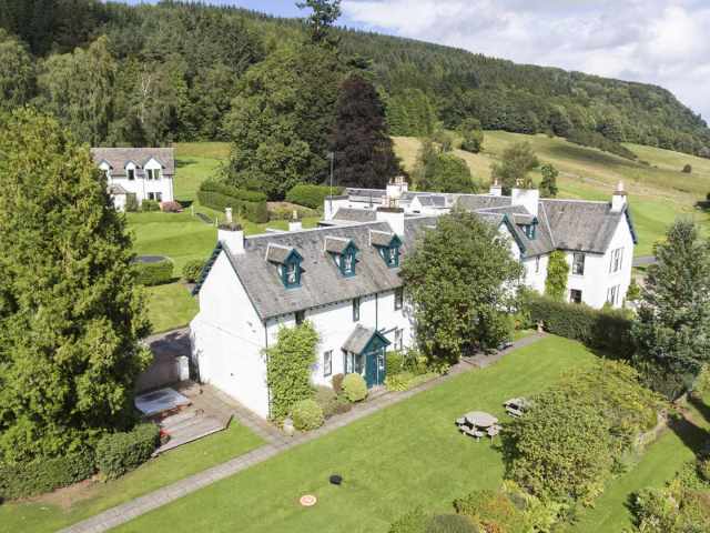 Aerial shot of this charming property for up to 20 people